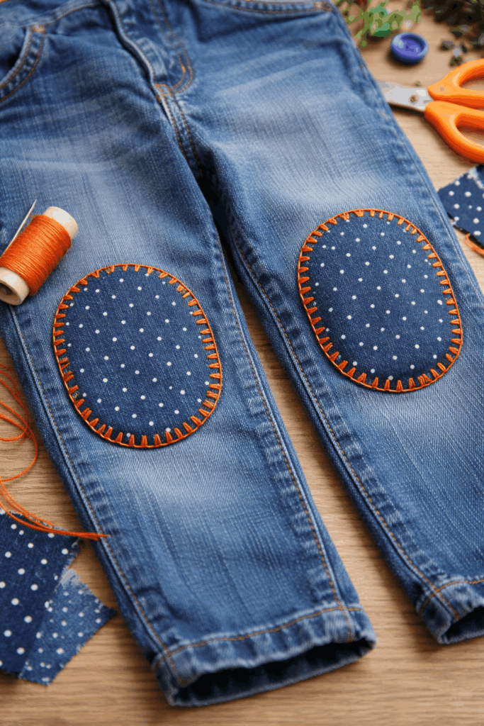Kinderjeans geflickt
