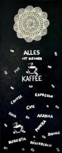 Alte Leinwand upcycling und wird zum Kaffee-Bild